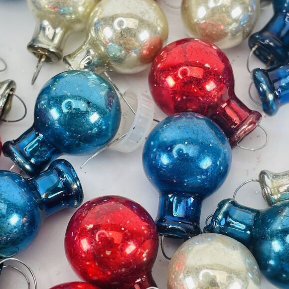 110 Vintage Mercury Glass Feather Tree Mini Christmas Ornament Balls  1/2"-7/8" - Picture 9 of 12